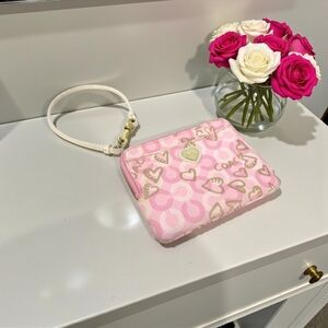 Authentic Coach Pink Heart Wristlet